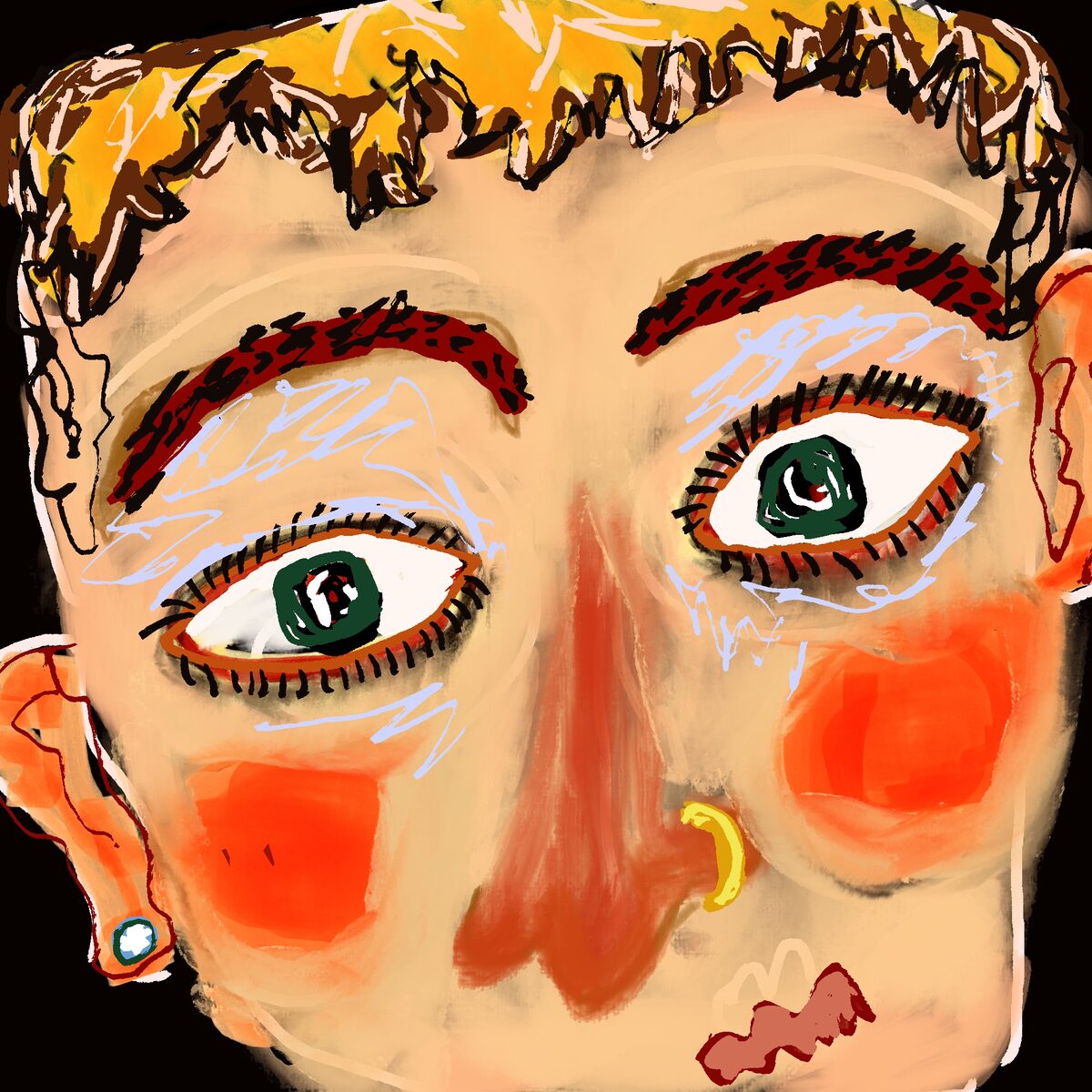 Layered abstract shapes in bold colour — Abstract Series by CarmelaCat Studio